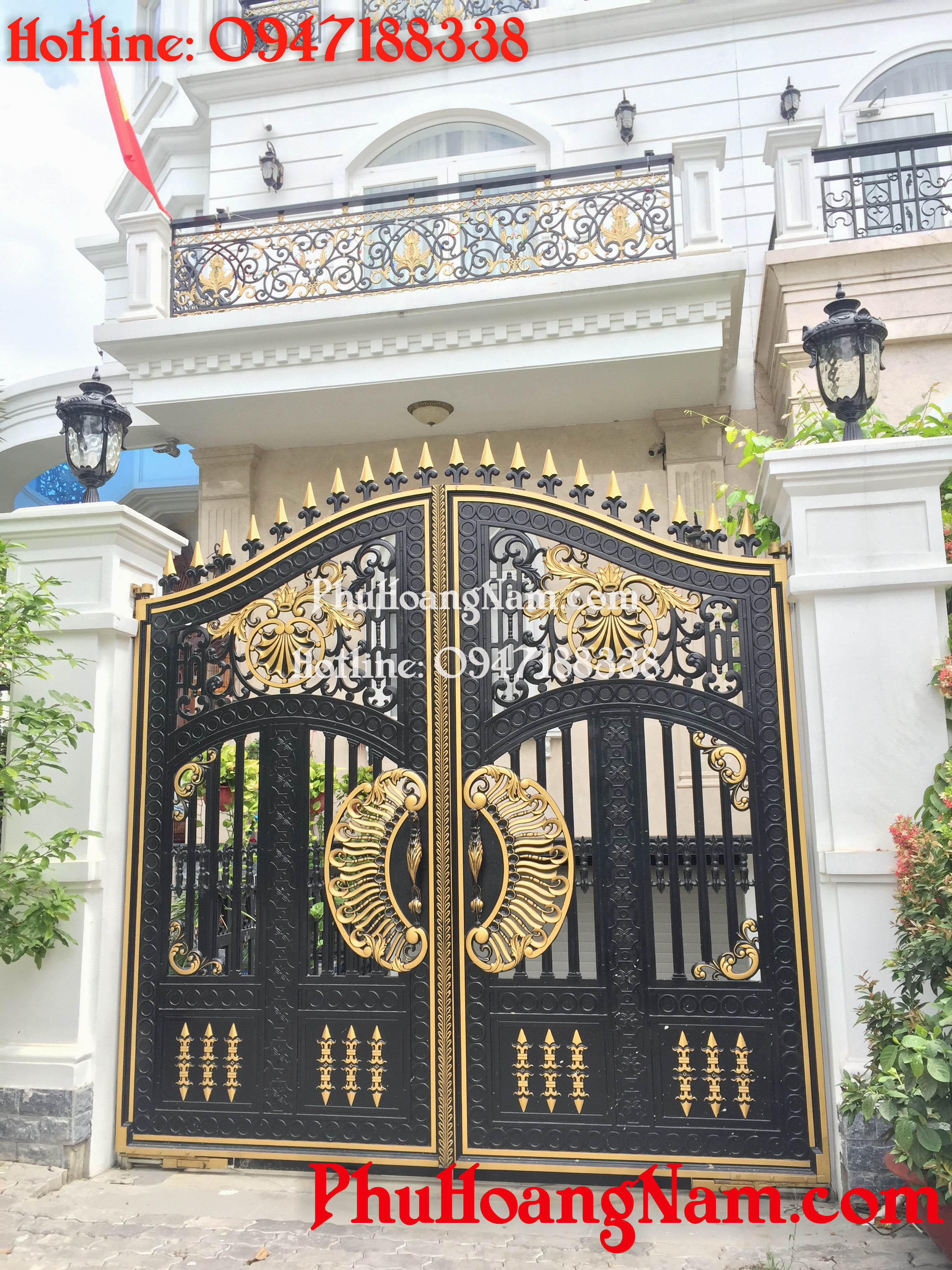 cửa cổng nhôm đúc đẹp cho biệt thự